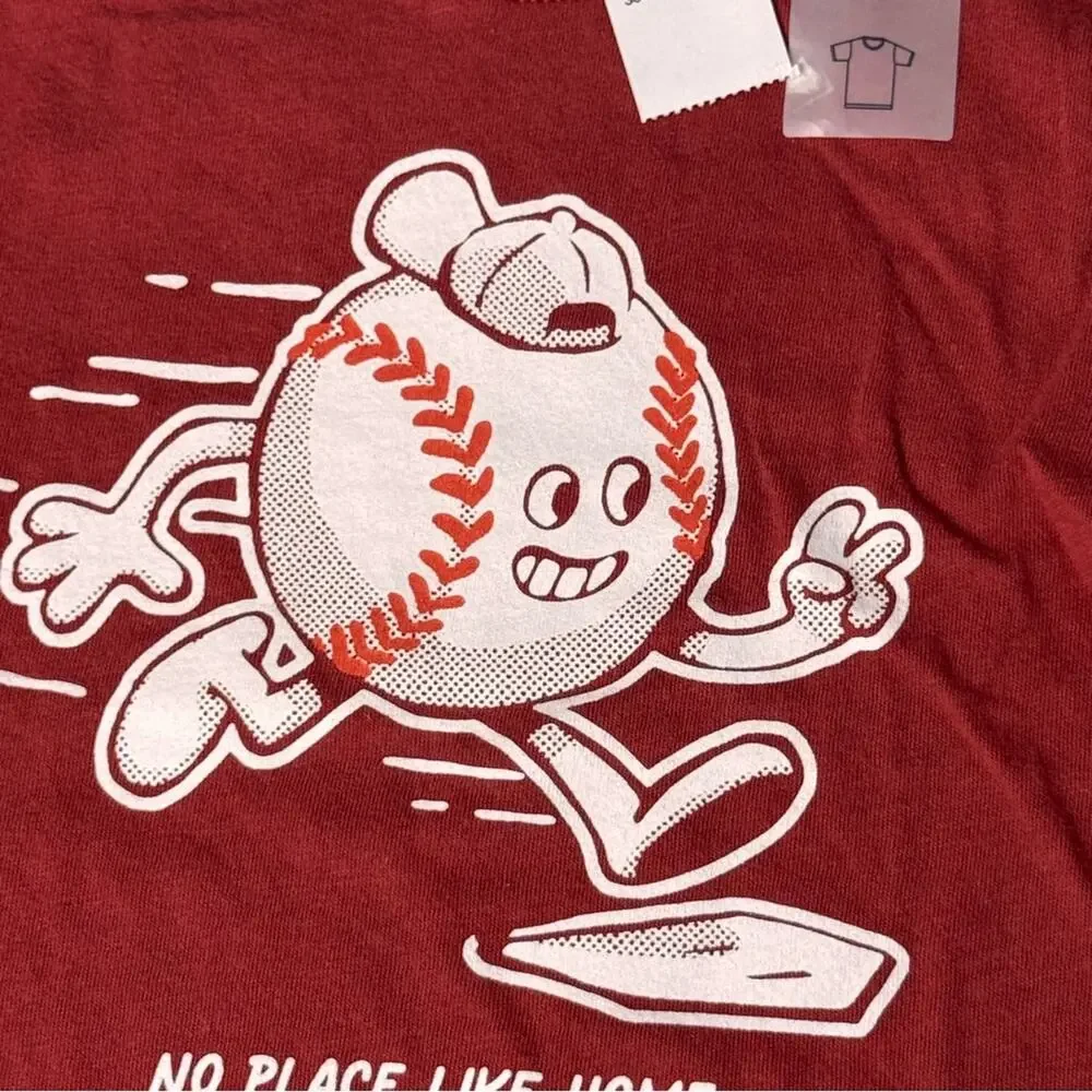Old Navy Toddler Boy Short Sleeve Sporty Red Kids Baseball Graphic T-Shirt Sz 2T